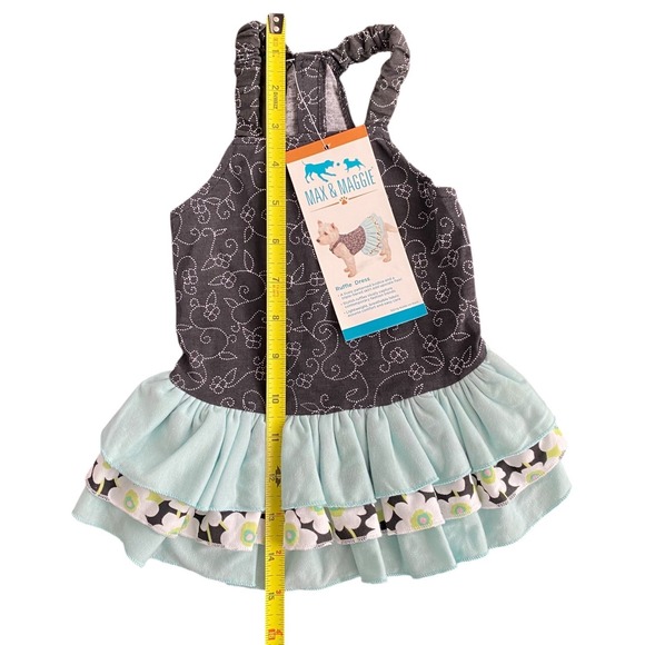 NEW Max & Maggie Ruffle Dog Dress Blue Black Size S - Picture 6 of 8
